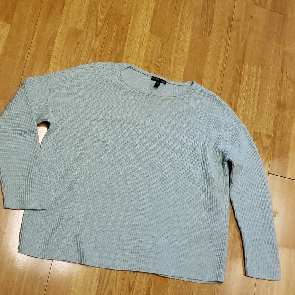 Eileen Fisher aqua organic cotton sweater XS